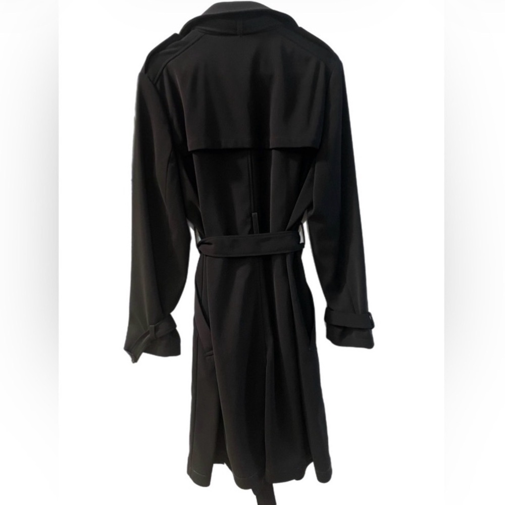 Stylish Black Rain Trench Coat - Picture 3 of 4